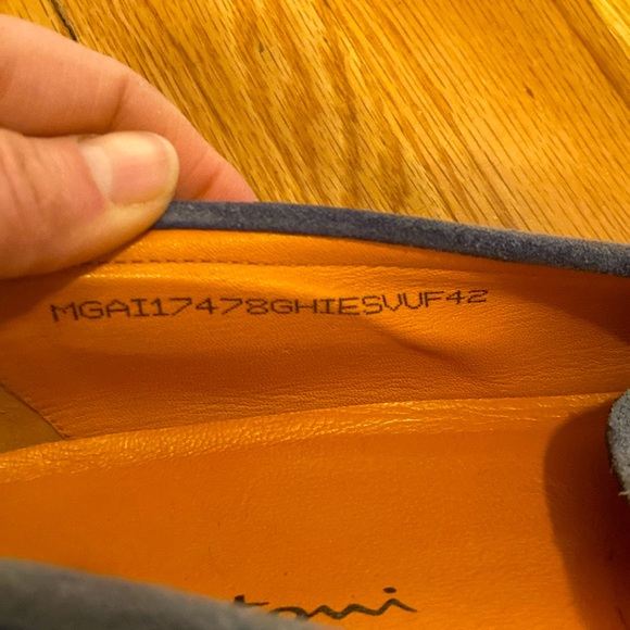 🛥️MEN’S SANTONI CASUAL SLIP-ON BLUE SUEDE LOAFERS - Picture 6 of 8